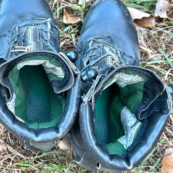 Vintage 1990s Ranger Firefighter Boots Size 10 W Black Leather Zipper Lace Up - Picture 13 of 16
